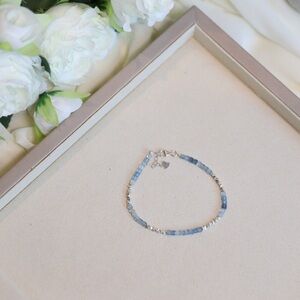 Aquamarine Galaxy Broken Silver Bracelet